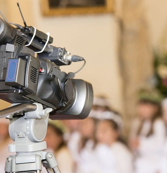 camera recording a communion